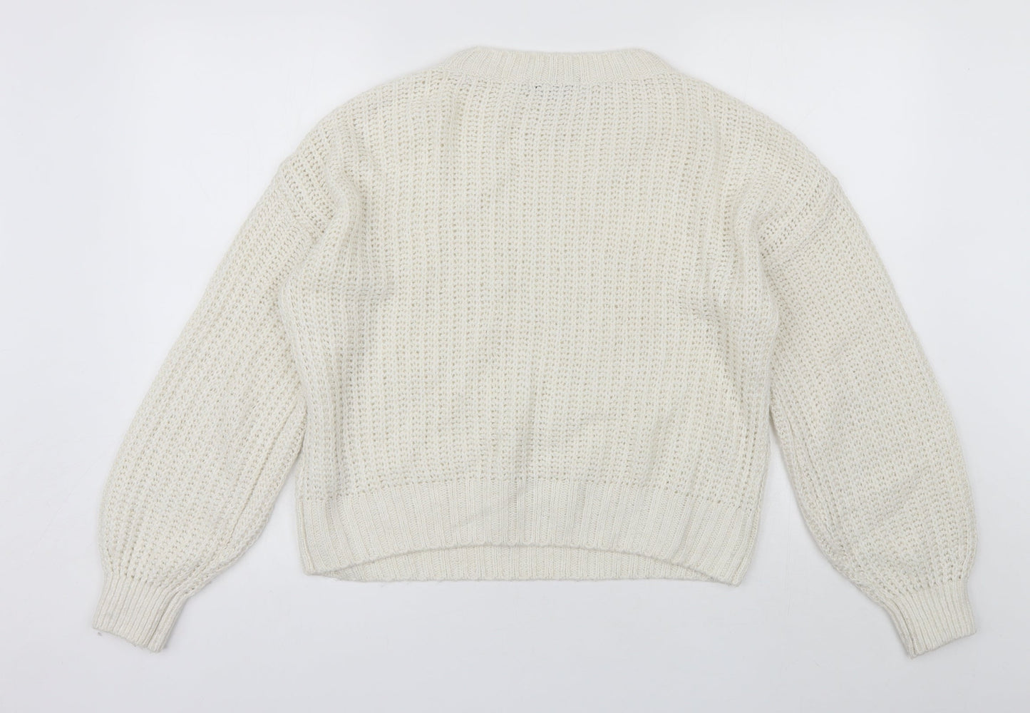 Womens UK Size S NEXT White Pullover Jumper