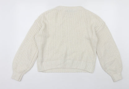 Womens UK Size S NEXT White Pullover Jumper