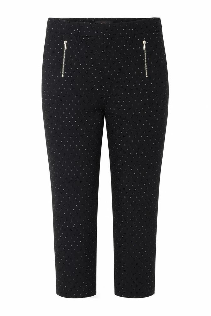 Front view of Next women’s black viscose capri trousers, size UK 8, 25-inch leg regular