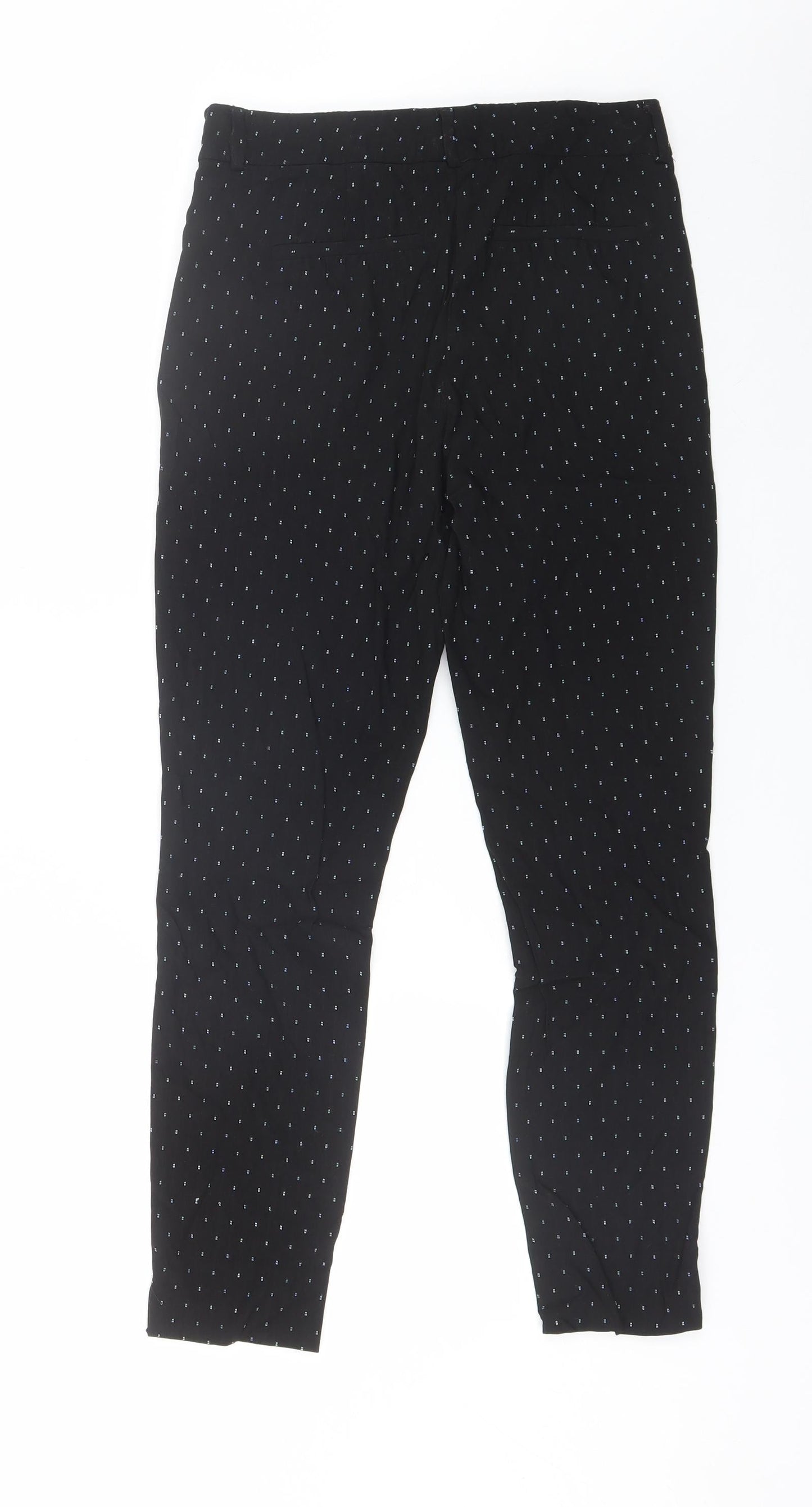 Womens UK Size 8 NEXT Regular Fit Capri Black Trousers