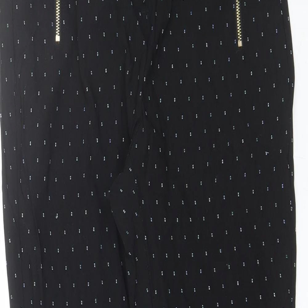 Womens UK Size 8 NEXT Regular Fit Capri Black Trousers