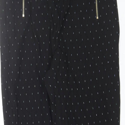 Womens UK Size 8 NEXT Regular Fit Capri Black Trousers