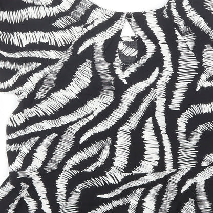 Womens UK Size 10 Peacocks Black Basic Blouse