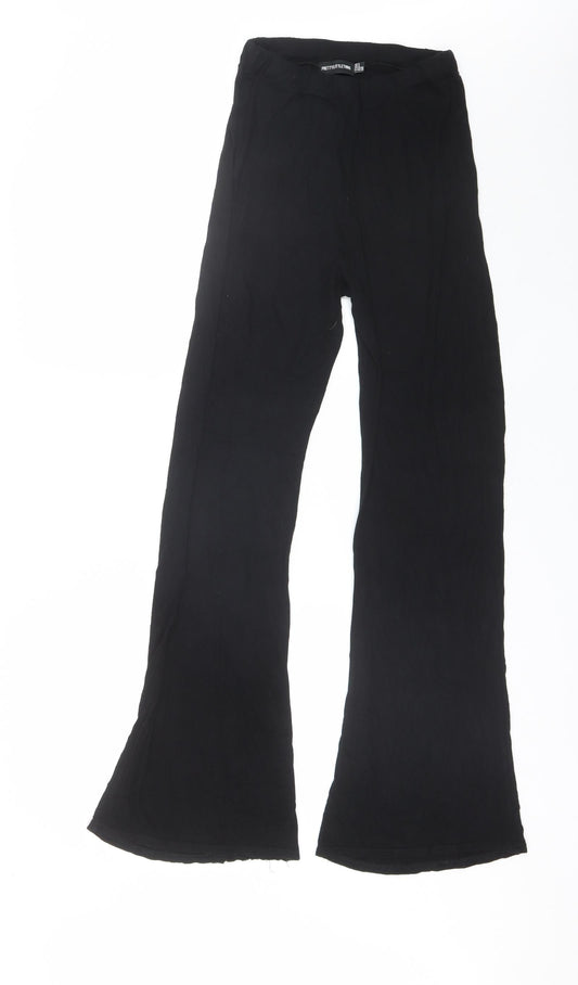 Womens UK Size 8 PRETTYLITTLETHING Regular Fit  Black Trousers