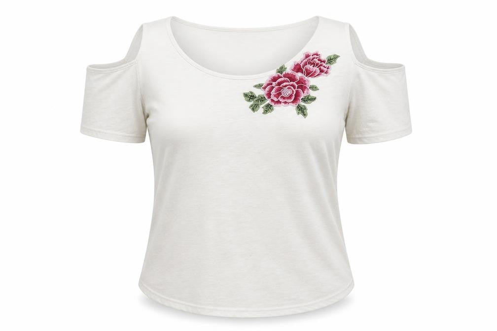 Front view of Next women’s white polyester blend basic blouse, size UK 14, round neck