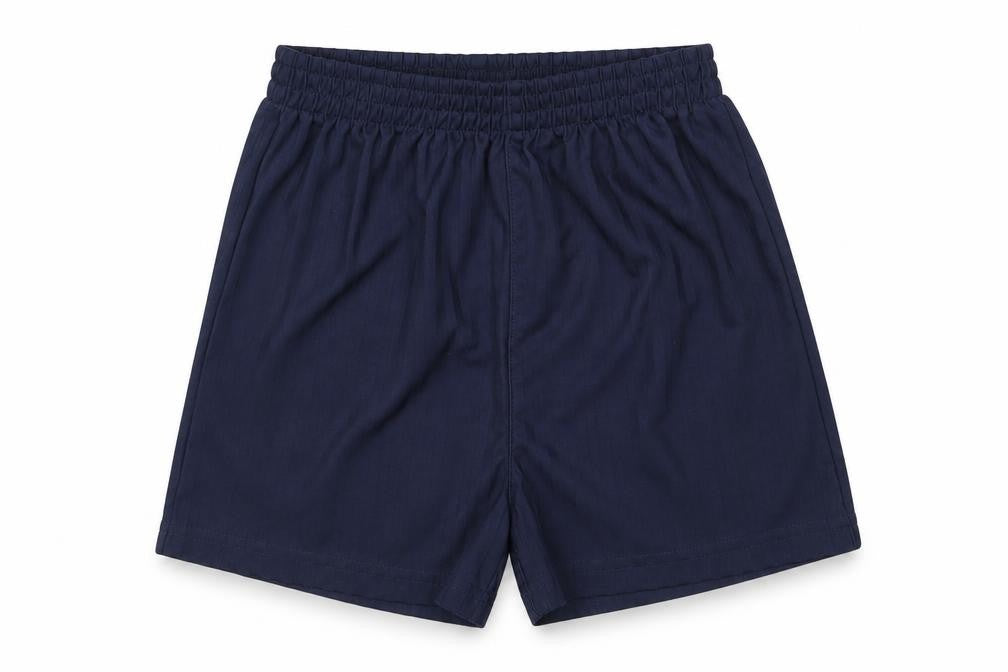 Front view of Pep&Co boys’ blue striped polyester utility shorts, size 3-4, years regular - self colour stripe