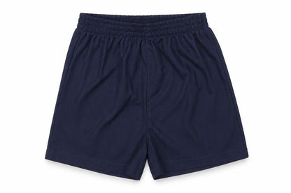 Front view of Pep&Co boys’ blue striped polyester utility shorts, size 3-4, years regular - self colour stripe