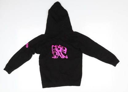 Just Hoods Girls Black  Cotton Pullover Hoodie Size 7-8 Years   - Academi Westend Academy