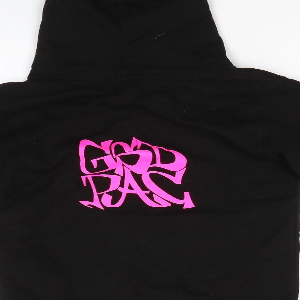 Just Hoods Girls Black  Cotton Pullover Hoodie Size 7-8 Years   - Academi Westend Academy