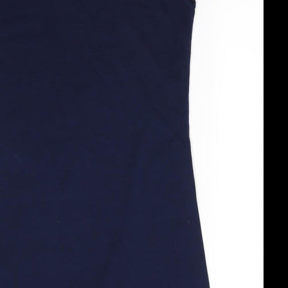 Preworn Womens Blue   A-Line  Size L  V-Neck  - Brass like heavy beading