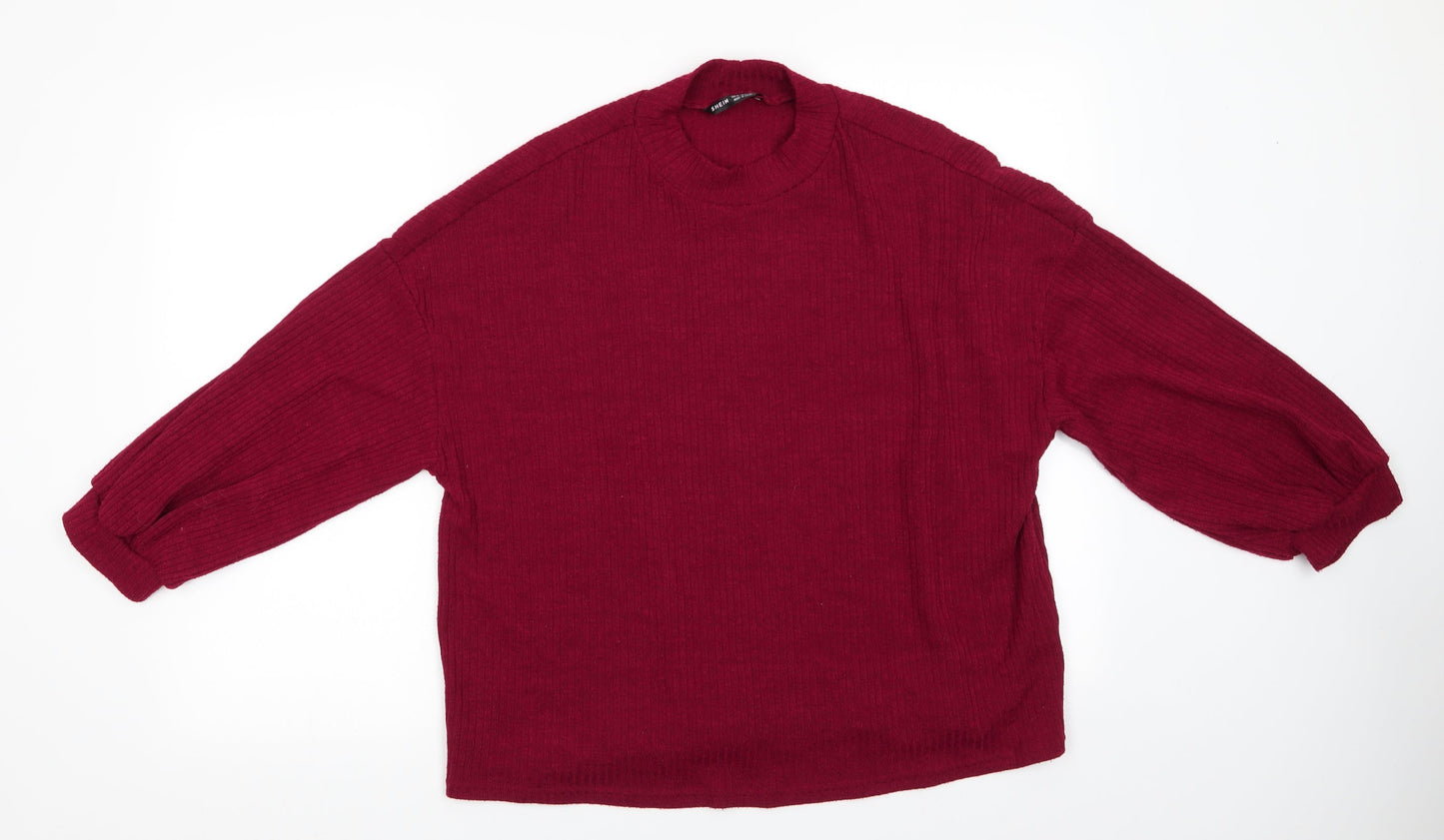 SheIn Womens Red High Neck  Polyester Pullover Jumper Size XL   - Deep Red