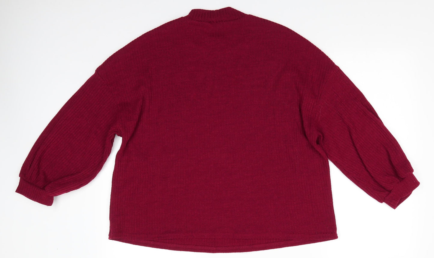 SheIn Womens Red High Neck  Polyester Pullover Jumper Size XL   - Deep Red