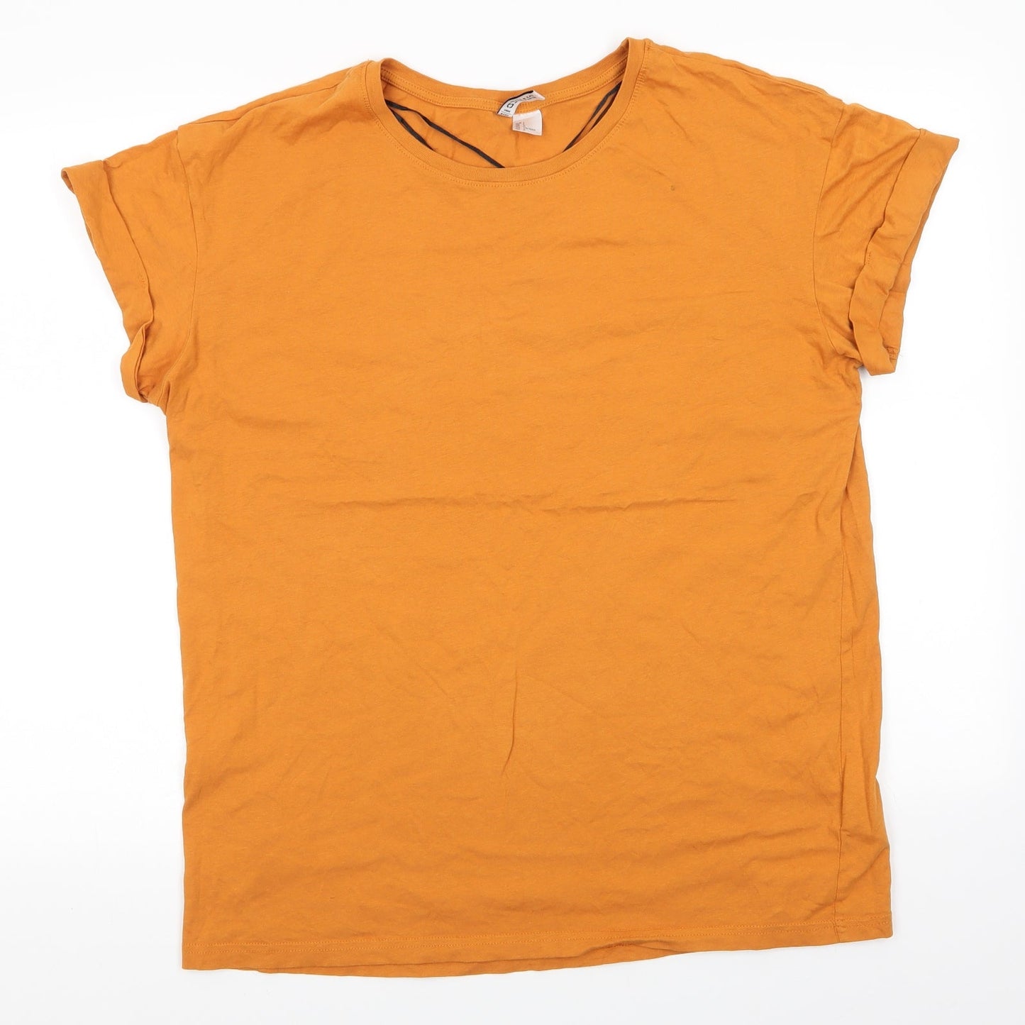 Womens UK Size L Divided Gold Basic T-Shirt