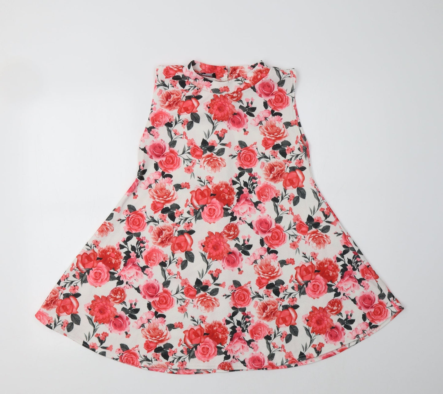 New One Womens Pink Floral Polyester Tunic Tank Size S Mock Neck