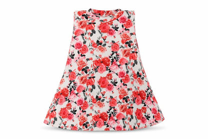 Front view of New One women’s pink floral polyester tunic tank, size S, mock neck