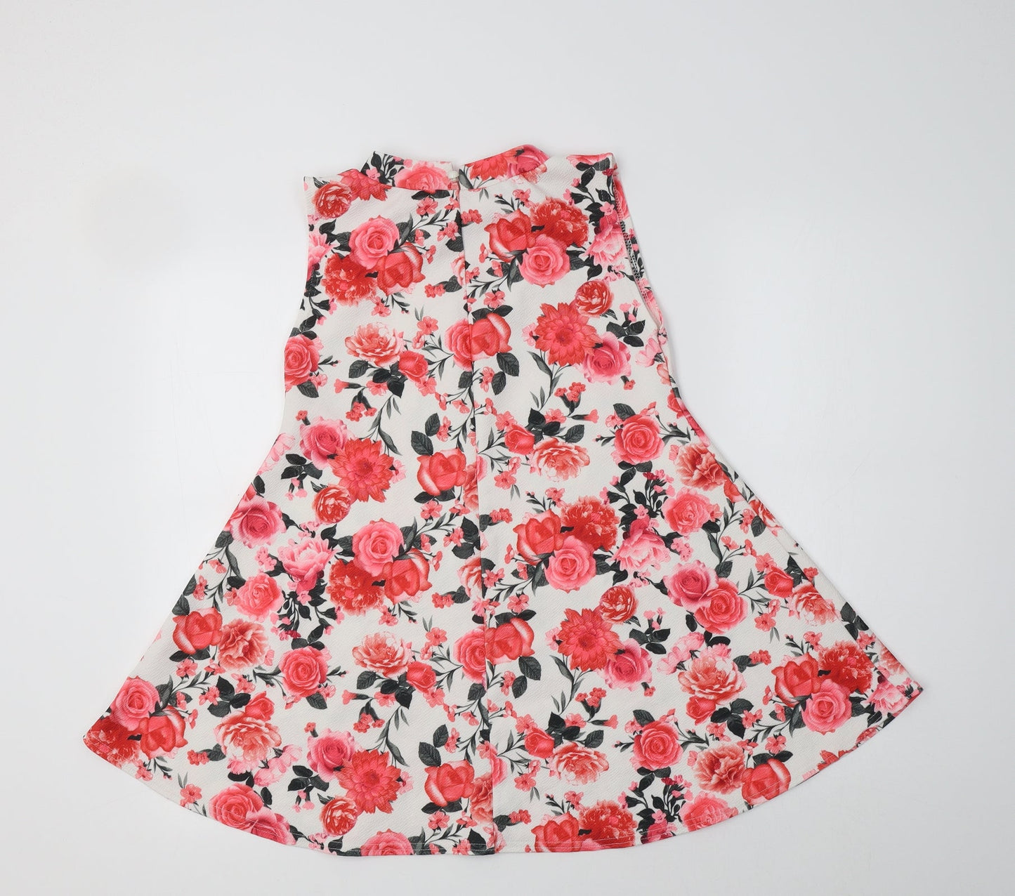 New One Womens Pink Floral Polyester Tunic Tank Size S Mock Neck