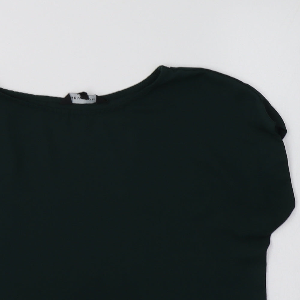 Womens UK Size 6 New Look Green Basic Blouse