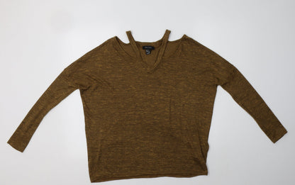 Womens UK Size S New Look Brown Pullover Jumper