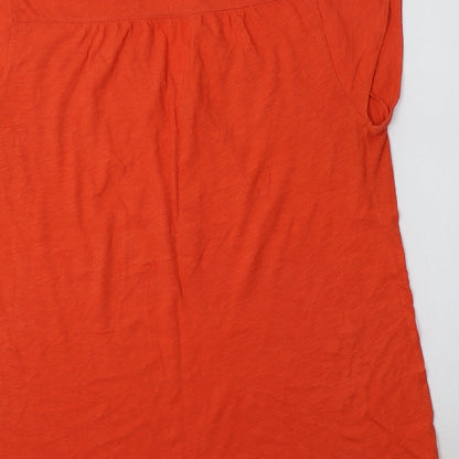 Old Navy Womens Orange  Cotton Basic Blouse Size L V-Neck