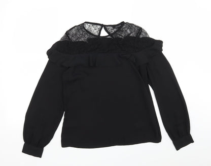 Womens UK Size 8 New Look Black Basic Blouse
