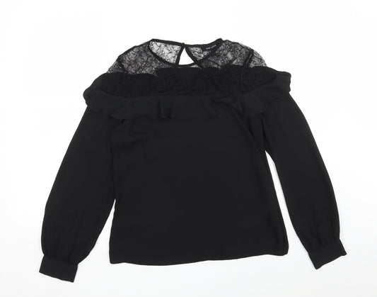 Womens UK Size 8 New Look Black Basic Blouse