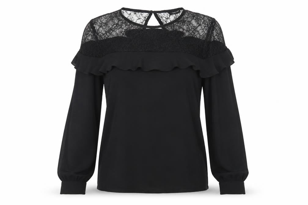Womens UK Size 8 New Look Black Basic Blouse