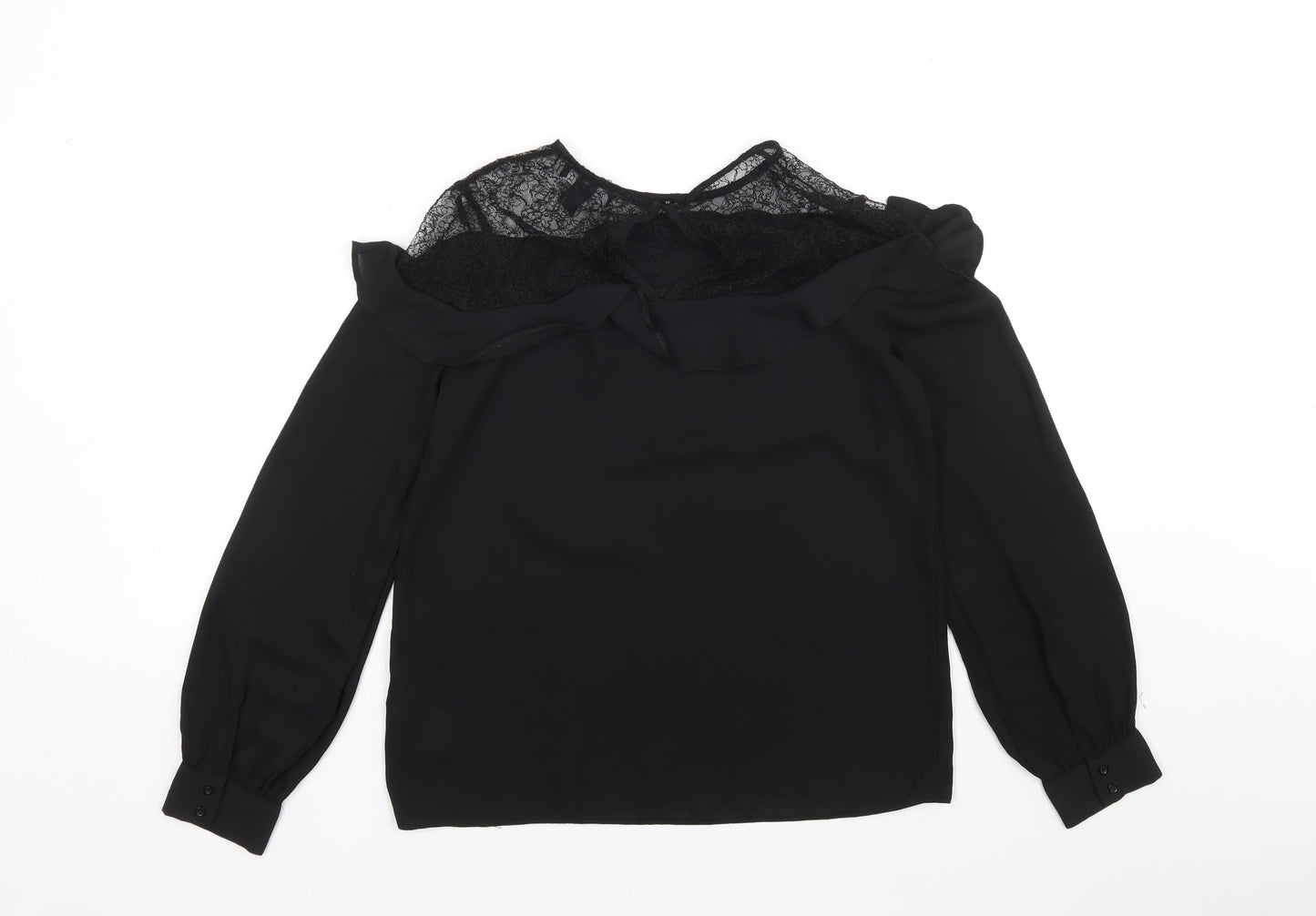 Womens UK Size 8 New Look Black Basic Blouse