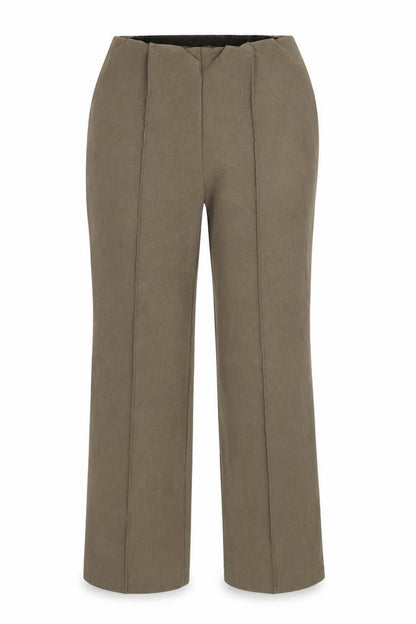 Front view of Julipa women’s brown polyester trousers, size UK 10, 26-inch leg regular