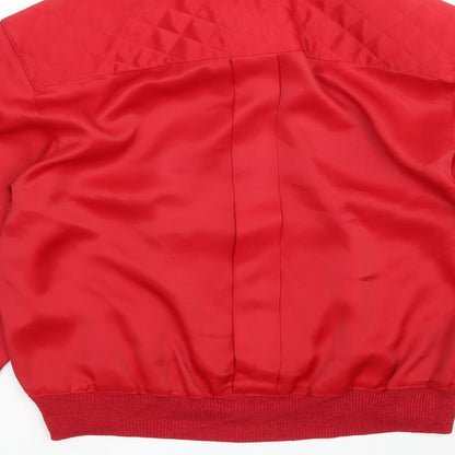 Reldan Womens Red  Polyester Basic Blouse Size 10 Collared
