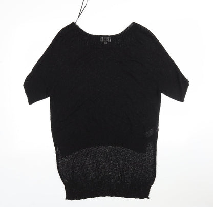 Womens UK Size M Apricot Black Pullover Jumper