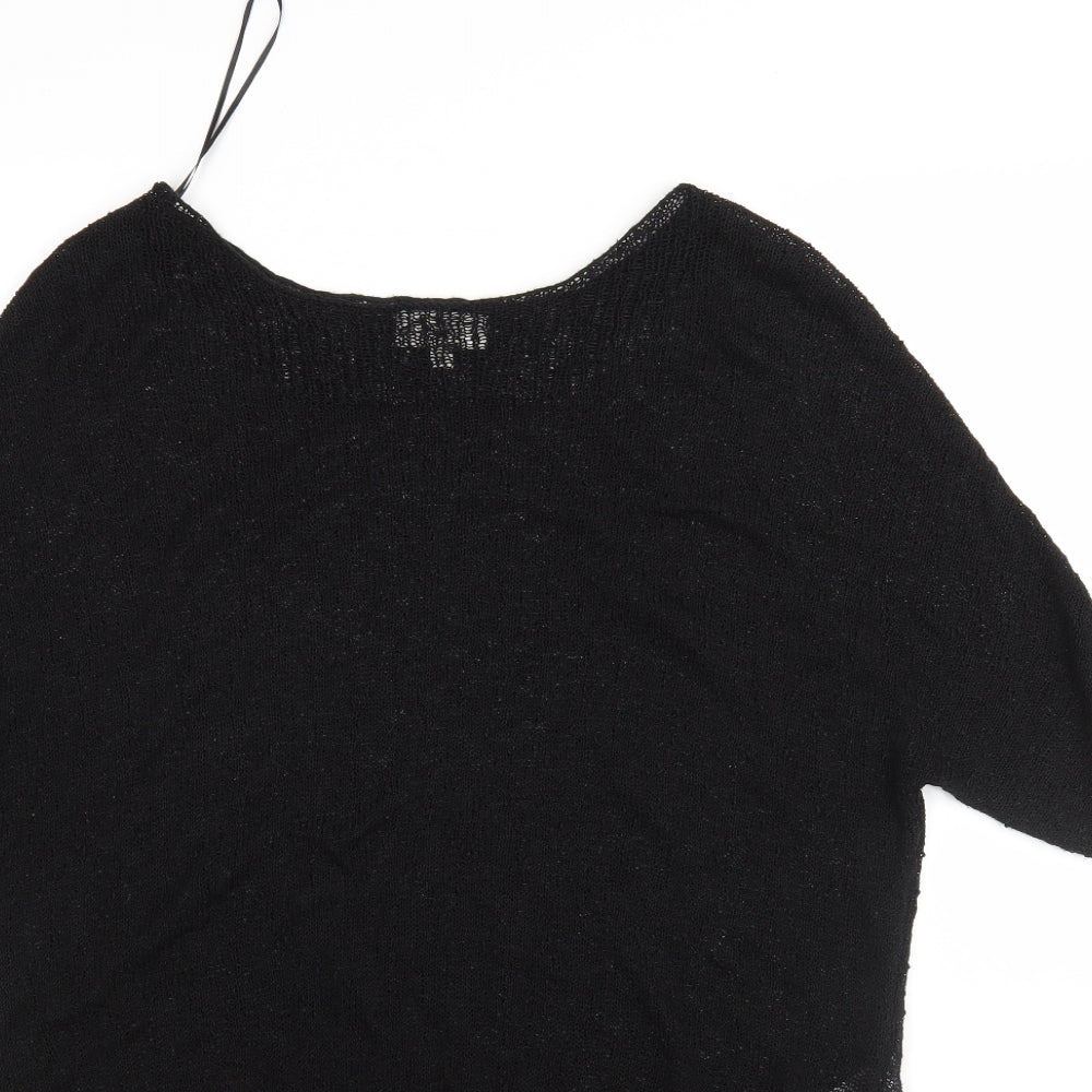 Womens UK Size M Apricot Black Pullover Jumper