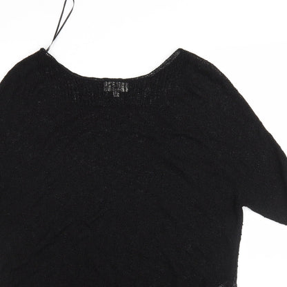 Womens UK Size M Apricot Black Pullover Jumper