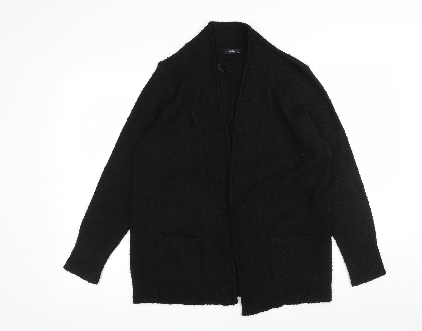 Womens UK Size 16 M&Co Black Wrap Jumper