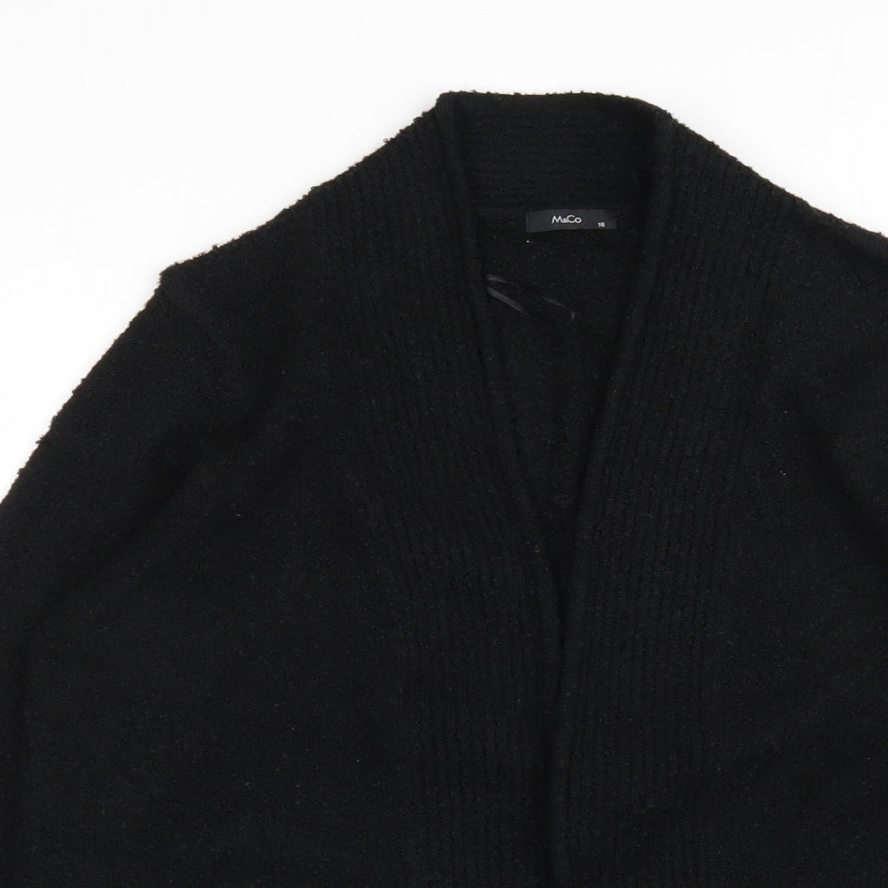 Womens UK Size 16 M&Co Black Wrap Jumper