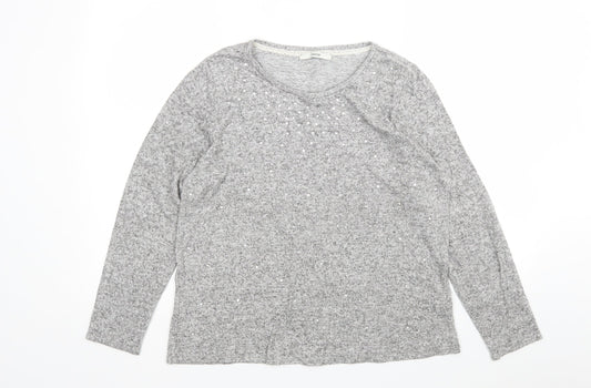 George Womens Grey Round Neck  Viscose Pullover Jumper Size 14