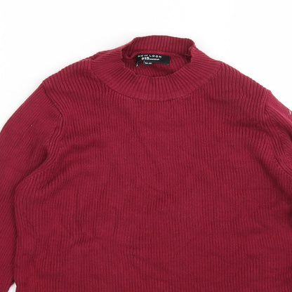 New Look Girls Purple Round Neck  Cotton Pullover Jumper Size 14-15 Years