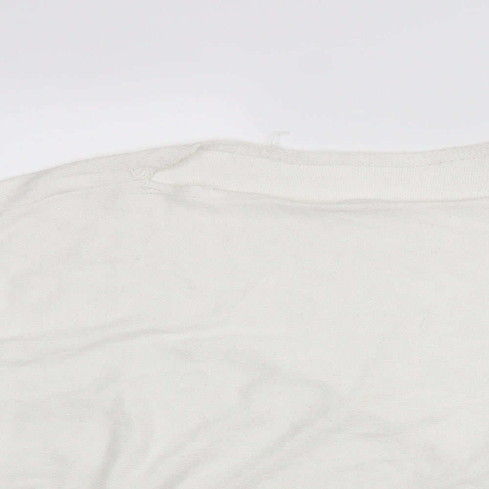 Shein  Womens White Round Neck  Viscose Pullover Jumper Size L