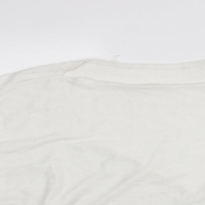 Shein  Womens White Round Neck  Viscose Pullover Jumper Size L