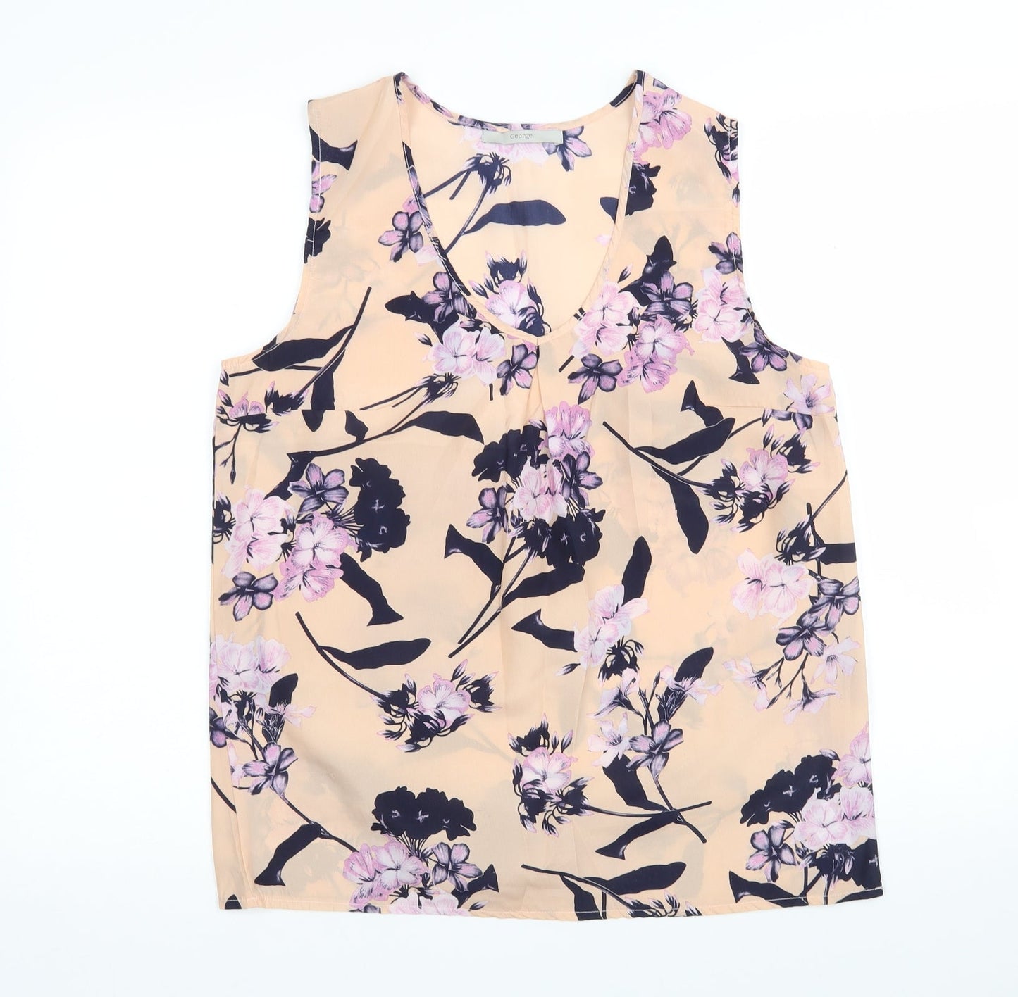 George Womens Multicoloured Floral Polyester Basic Blouse Size 10 V-Neck