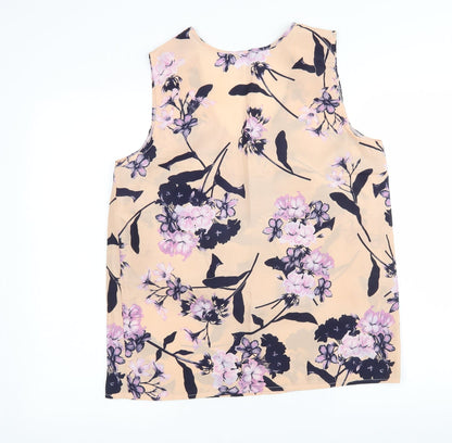 George Womens Multicoloured Floral Polyester Basic Blouse Size 10 V-Neck