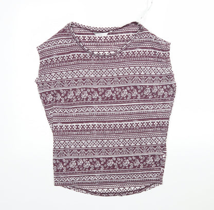 Womens UK Size 6 New Look Multicoloured Basic T-Shirt