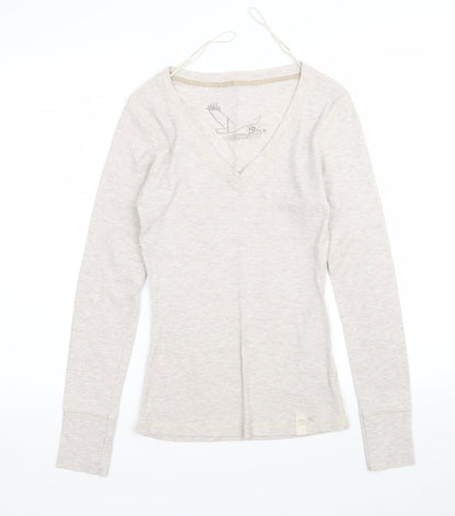 Womens UK Size 10 River Island Beige Basic T-Shirt