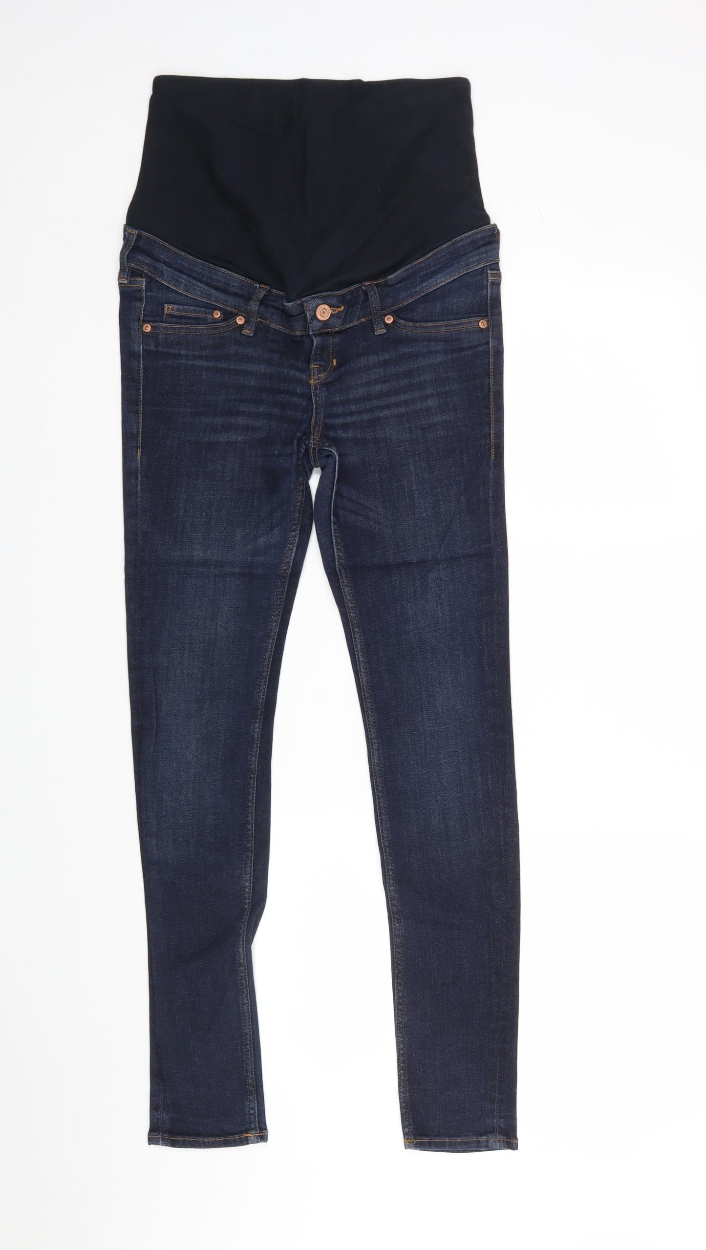 Womens UK Size 8 H&M Regular Fit Skinny Blue Jeans