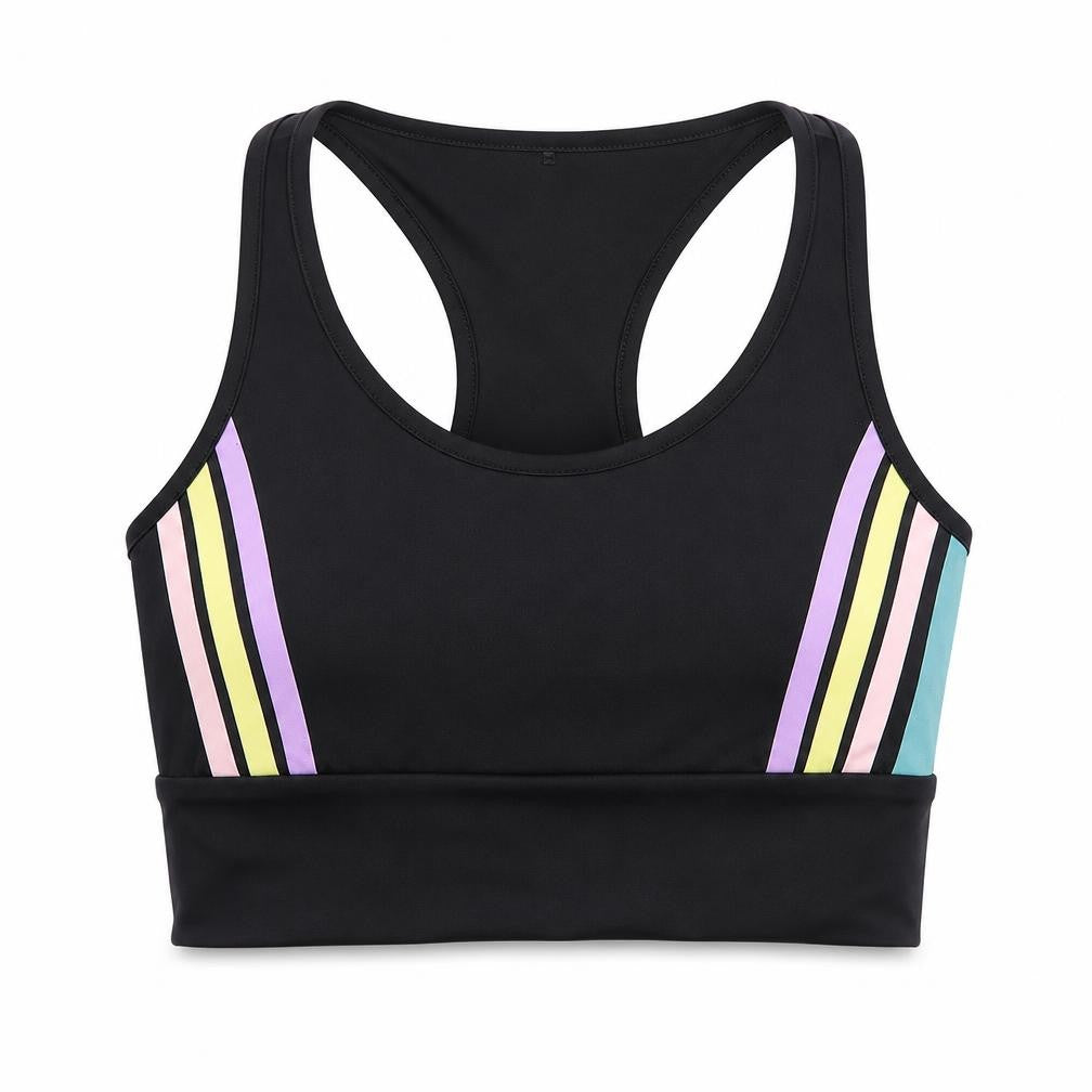 Front view of Primark men’s multicoloured polyamide cropped tank, size S, round neck