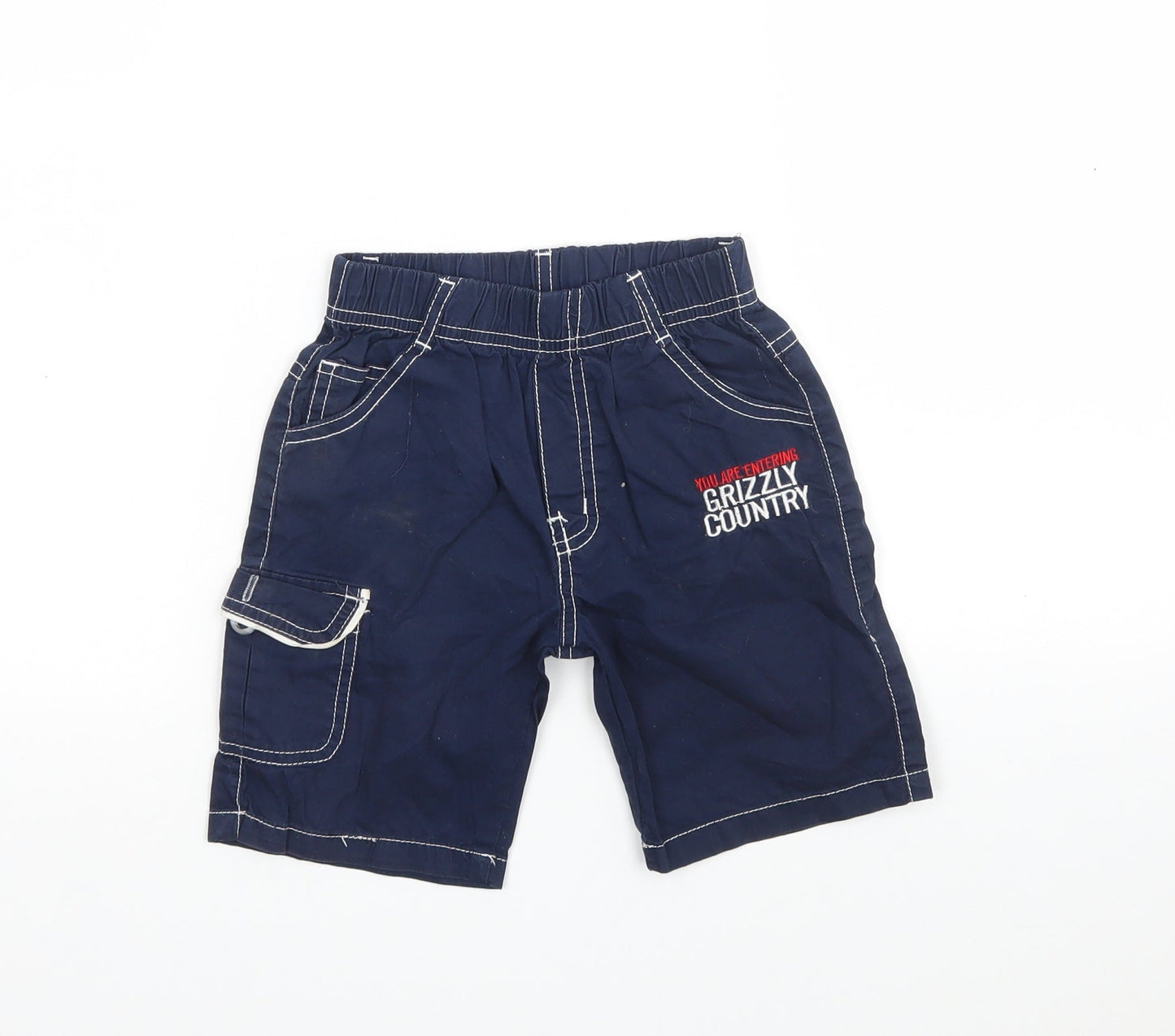Happy House Boys Blue  Cotton Cargo Shorts Size 3-4 Years  Regular