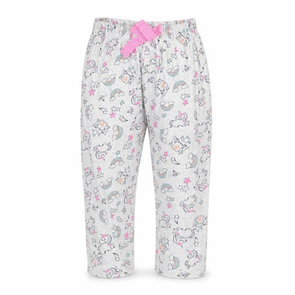Front view of Mackay girls’ multicoloured pyjama pants, size 18-24, months