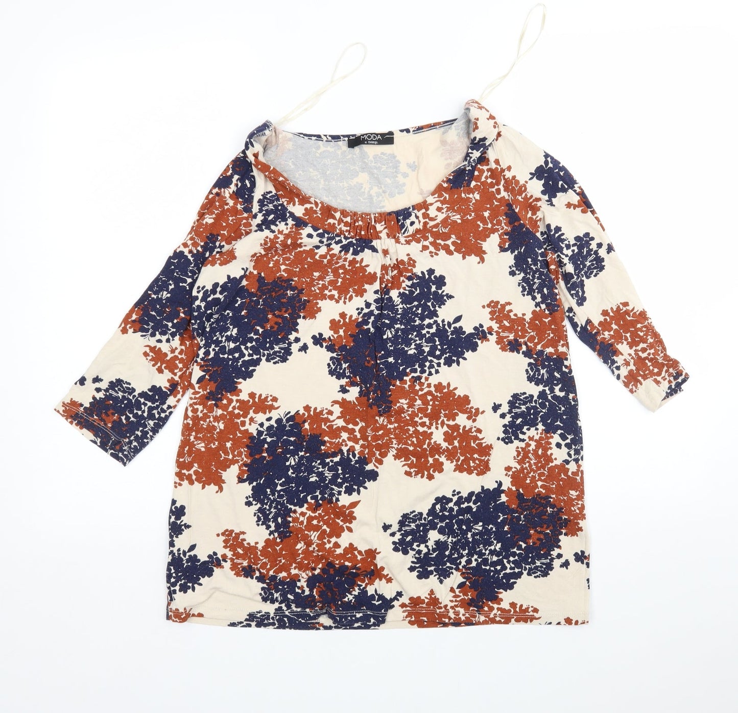 George Womens Multicoloured Floral Viscose Basic T-Shirt Size 10 Round Neck