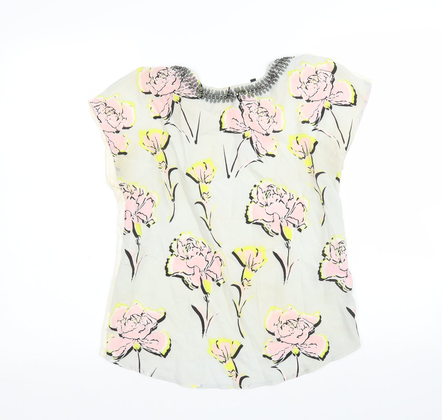 Womens UK Size 10 Warehouse Multicoloured Basic Blouse