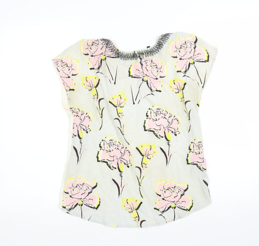 Womens UK Size 10 Warehouse Multicoloured Basic Blouse