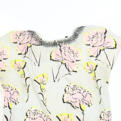 Womens UK Size 10 Warehouse Multicoloured Basic Blouse